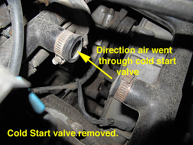 Cold start valve removed